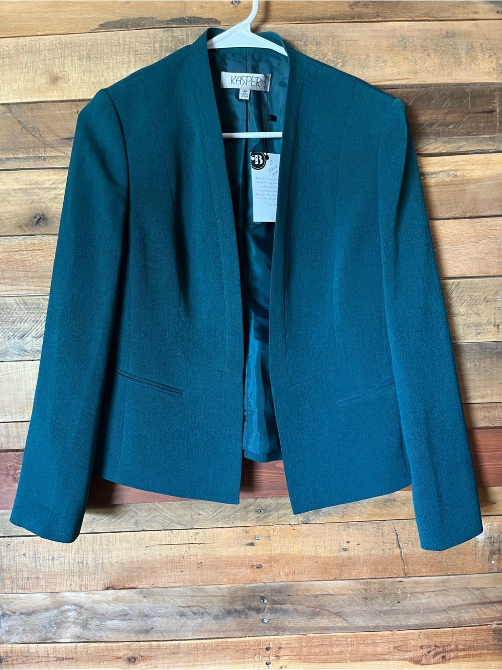 Kasper Teal Open-Front Women's Blazer Jacket